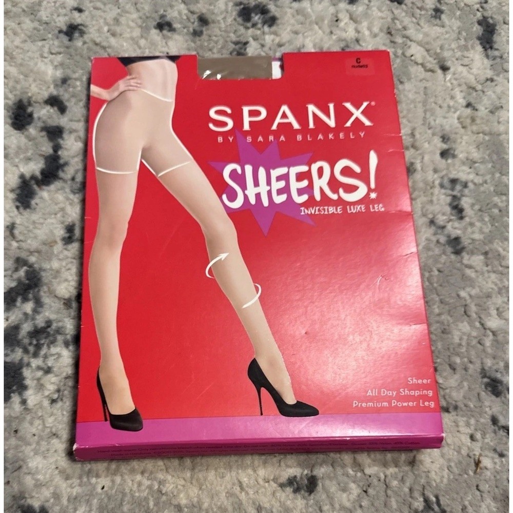 Spanx By Sara Blakey Sheers Sz C Womens High Waisted Invisible Luxe Leg Nude 03
